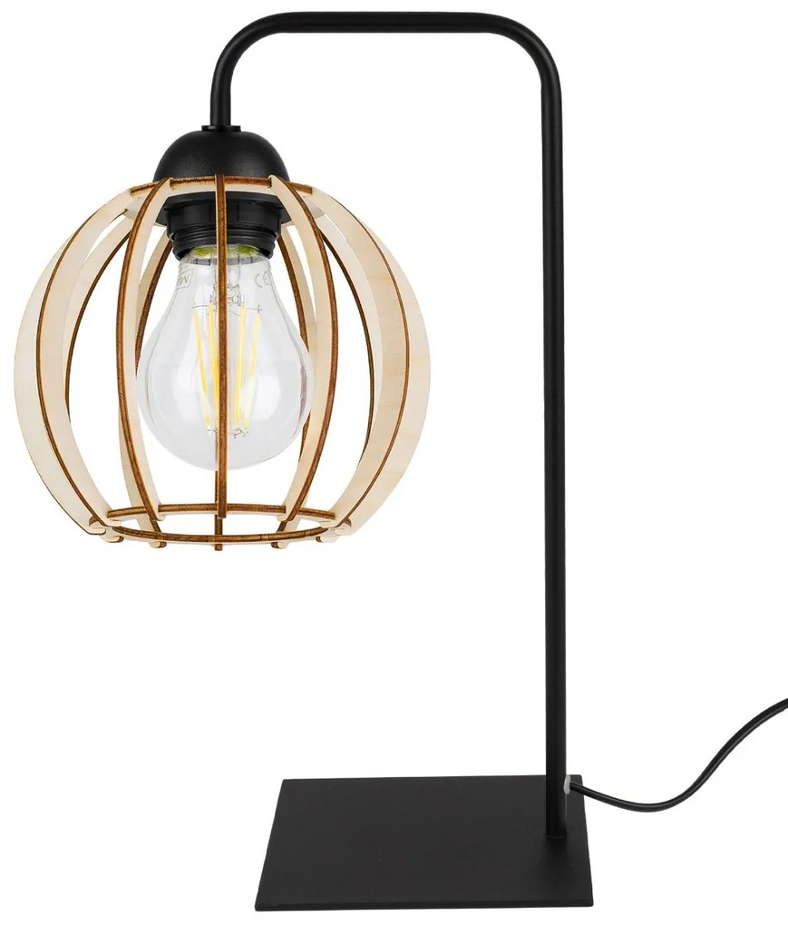 Stolná lampa Timber 8, 1x drevené tienidlo