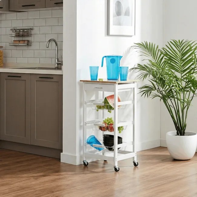 Servírovací stolík biely DR-043