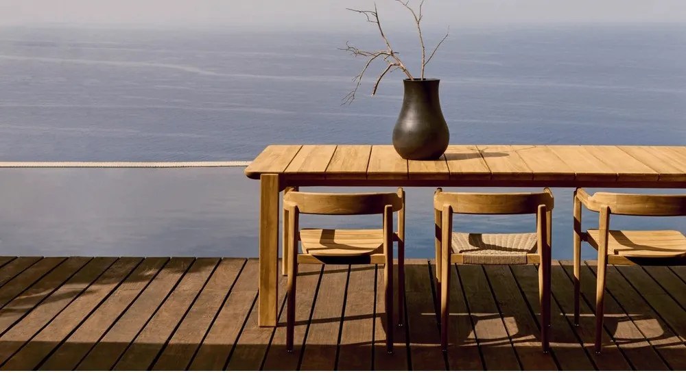 Záhradný jedálenský stôl z tíkového dreva 102x220 cm Icaro – Kave Home