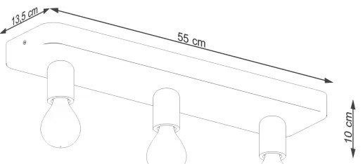 Sollux SL.1158 - Bodové svietidlo TAVO 3xE27/15W/230V betón