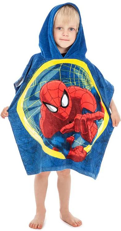 Jerry fabrics Plážová osuška pončo Spiderman 2016 bavlna- froté 60x120 cm