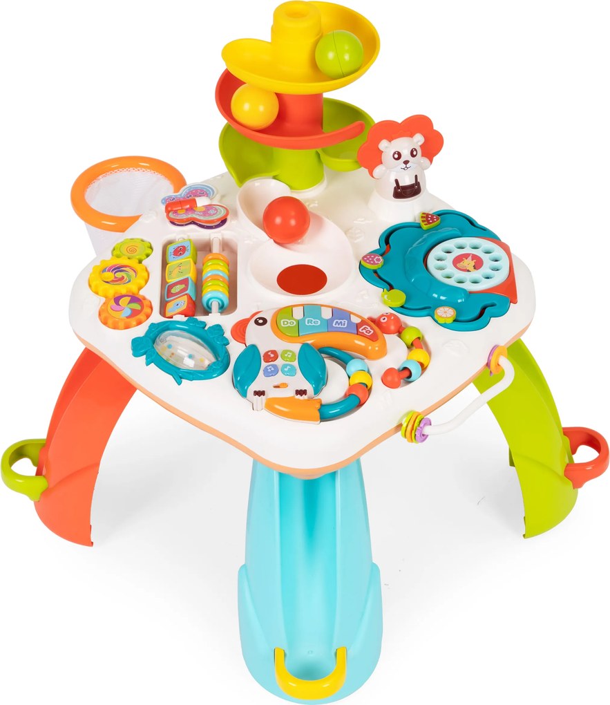 HUANGER Interaktívny vzdelávací stolík pre deti 18m+ - dráha na loptičky, hudobné piano tukán
