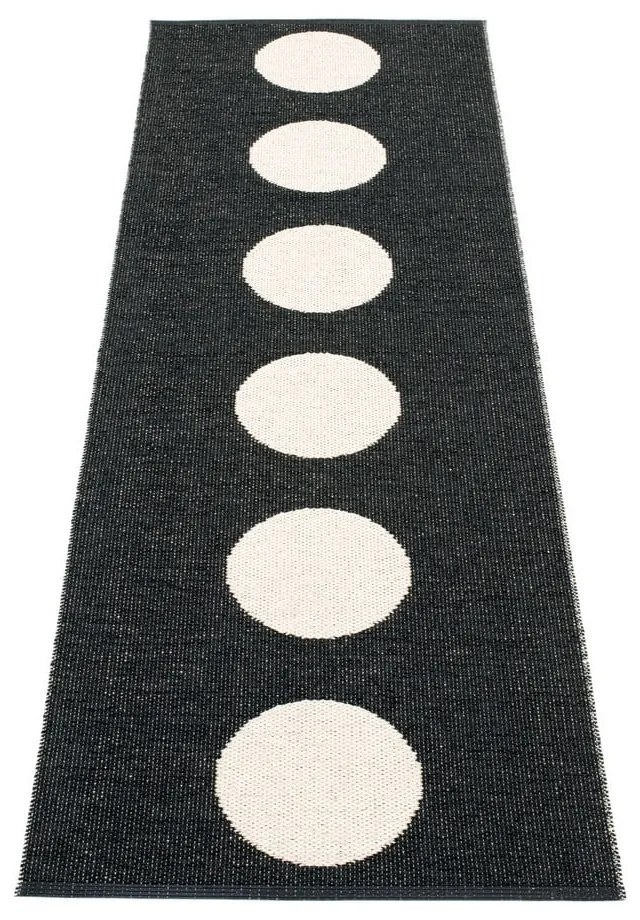 Čierno-biely vnútorný a vonkajší behúň 70x225 cm Vera Black – Pappelina