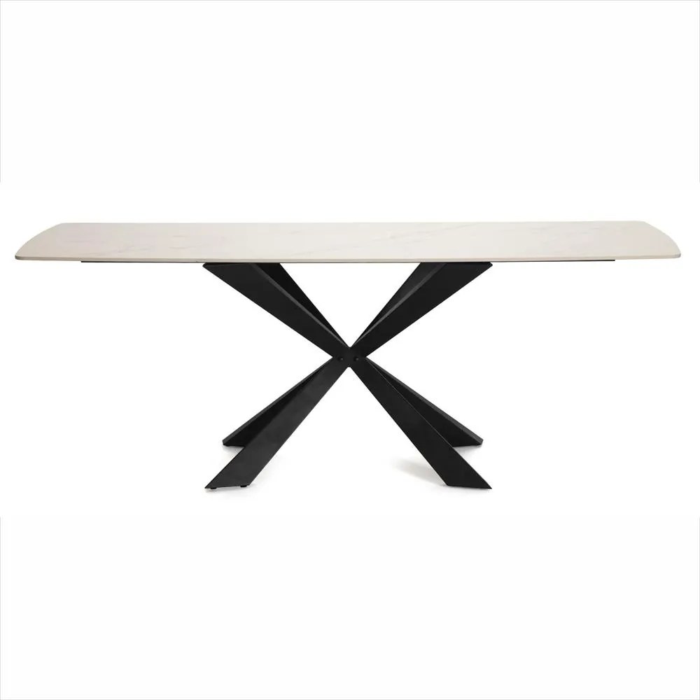 Jedálenský set 6x stoličiek + stôl 200 cm AVENBERG OBSIDIAN