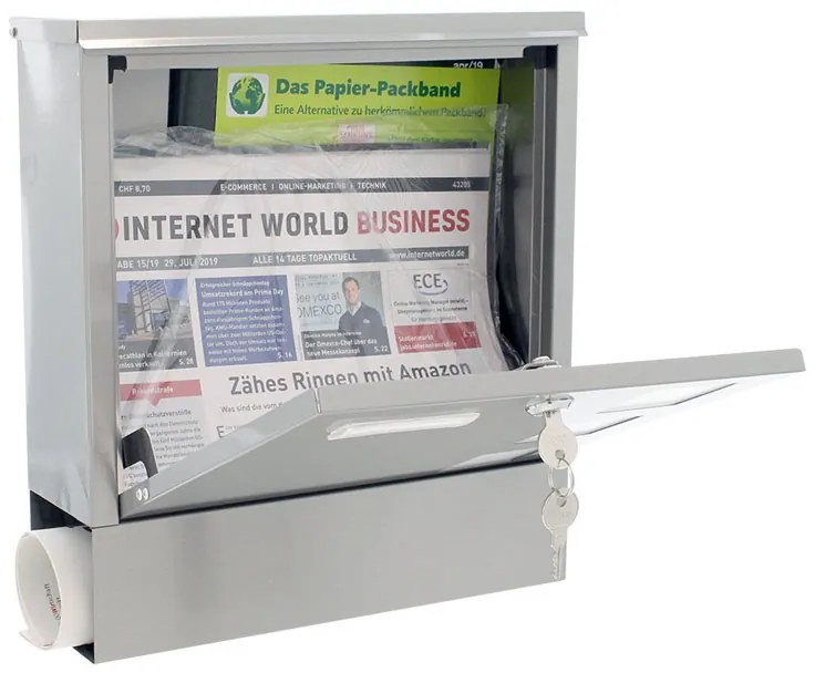 Poštová schránka LAGO, 330 x 305 x 97 mm, nerez