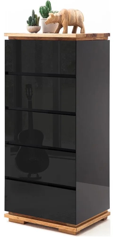 Komoda ARVI čierna/dub