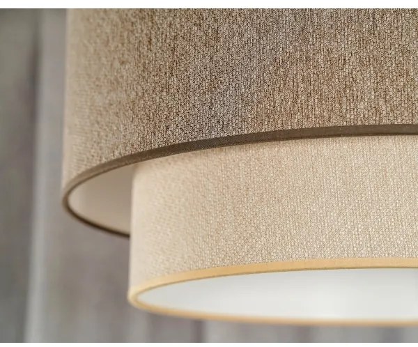 Duolla-Prisadený luster BOHO ECO RECYCLING 1xE27/15W/230V pr. 45 cm hnedá/krémová