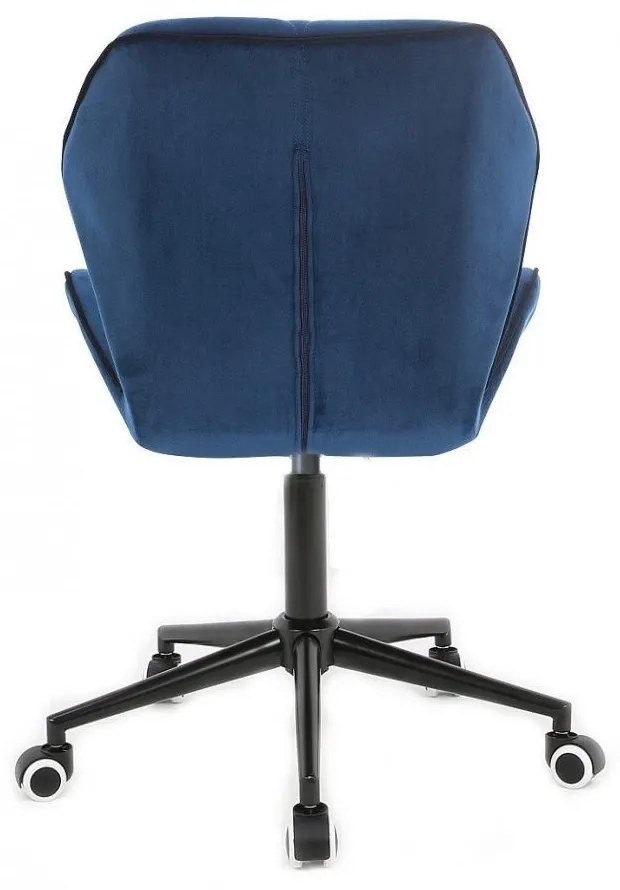 LuxuryForm DESIGN Stolička MILANO MAX VELUR na čiernej podstave s kolieskami - modrá