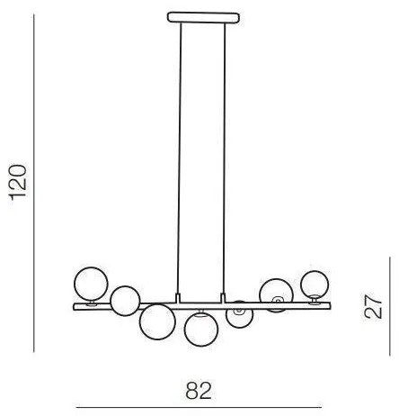 Azzardo AZ4406 - Luster na lanku SYBILLA 7xG9/25W/230V čierna