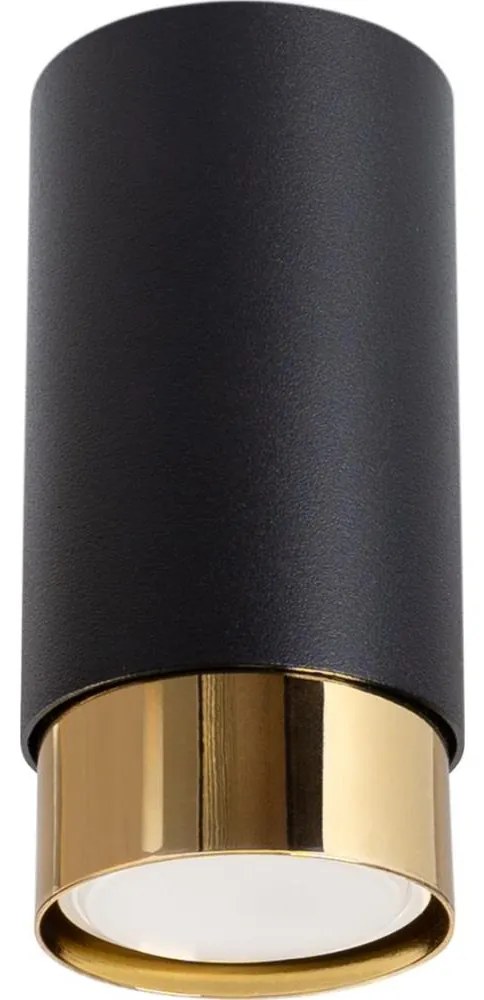 Sollux SL.1410 - Bodové svietidlo NERO 1xGU10/10W/230V 12,5 cm čierna/zlatá