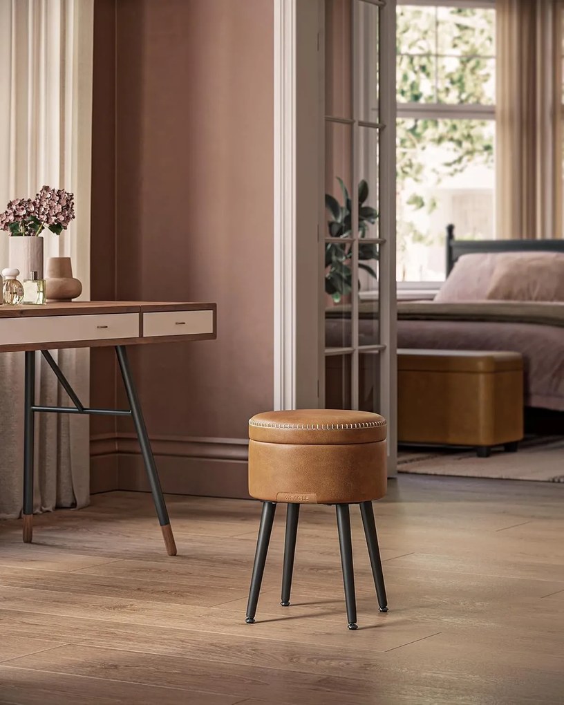 Taburet s úložným priestorom Vasagle Edgar hnedý