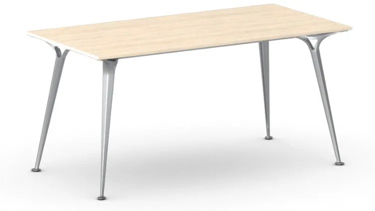 Kancelársky stôl PRIMO ALFA, sivostrieborná podnož, 1600 x 800 mm, breza