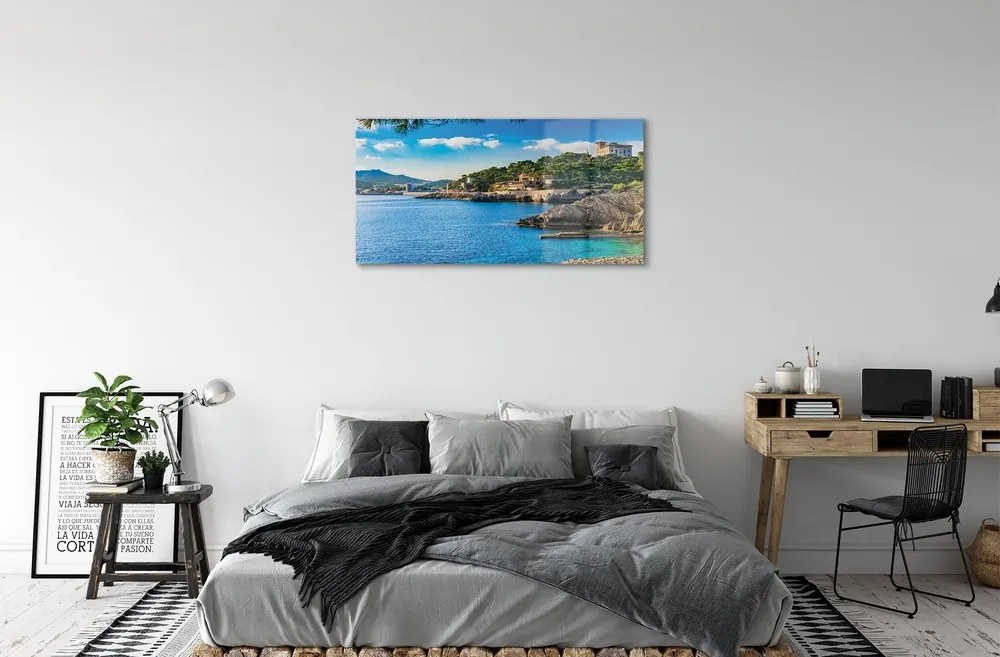 Sklenený obraz Španielsko Morské pobrežie horách 120x60 cm
