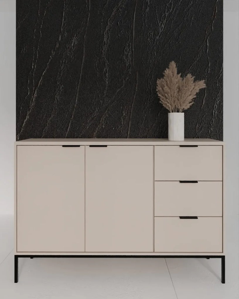 Komoda Austin 150 cm kašmír/čierna