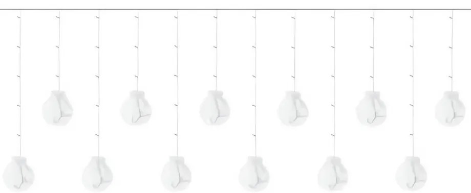 Svetelný záves gule 108 LED - studená biela
