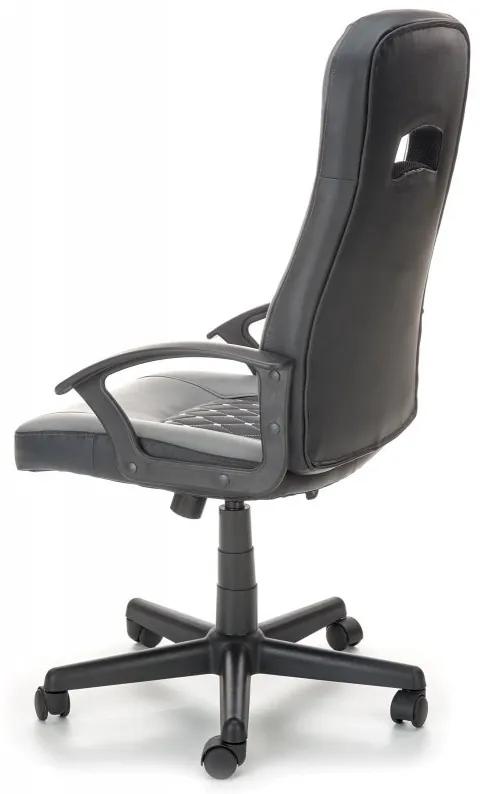 Herná stolička CASTANO – PU koža, čierna/sivá