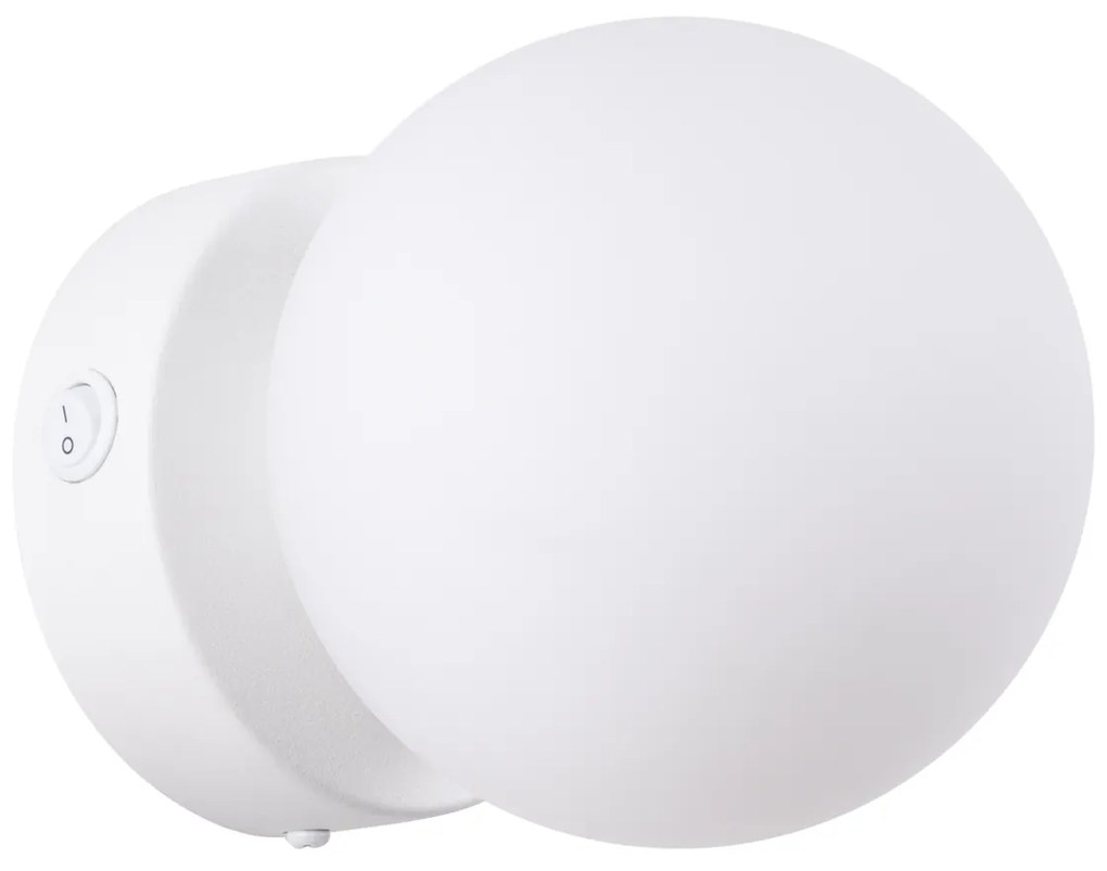 Nástenné svietidlo Yoli, 1x biele sklenené tienidlo, w