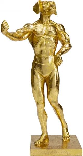 KARE DESIGN Sada 2 ks Dekoratívny predmet Muscle Dog zlatá 43 × 17,5 × 17,5 cm