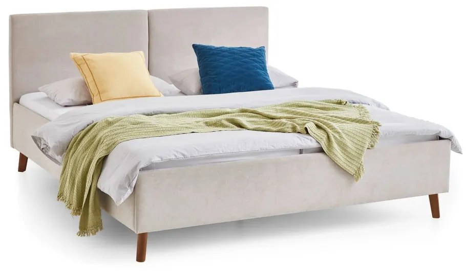 Béžová čalúnená dvojlôžková posteľ s roštom 180x200 cm Piano – Meise Möbel