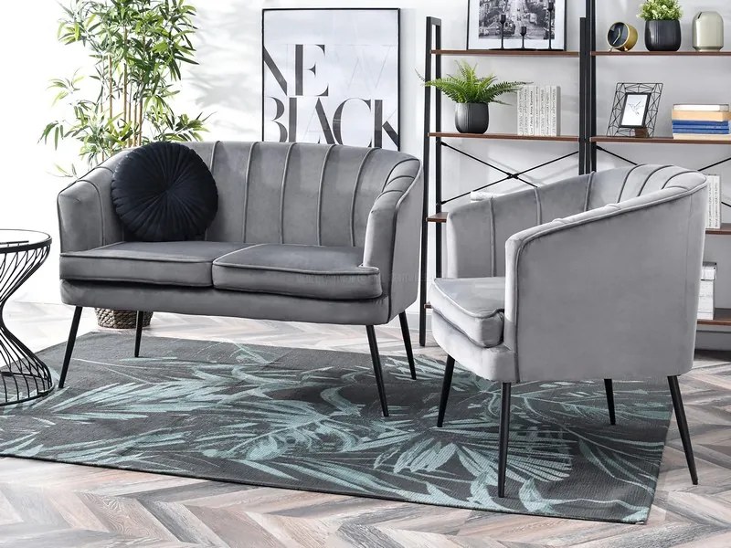 Pohovka Etimee S (sivá + čierna). Akcia -20%. Vlastná spoľahlivá doprava až k Vám domov. 1111398