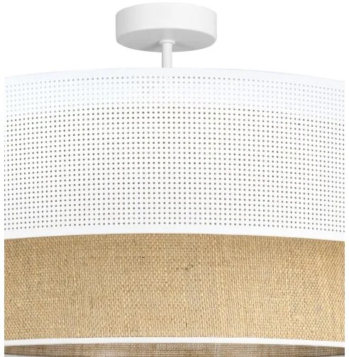 Prisadený luster BORHO 1xE27/60W/230V biela/juta