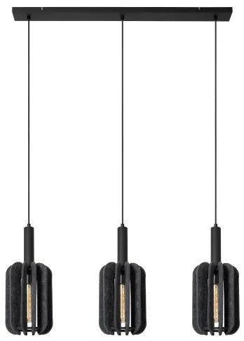 Lucide 45492/03/36 - Luster na lanku RAFAL 3xE27/40W/230V čierna/šedá
