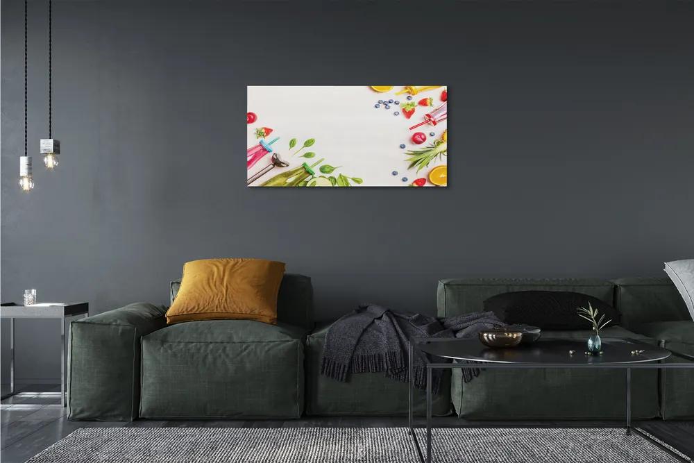 Obraz canvas Koktaily fliaš slamky špenát 100x50 cm