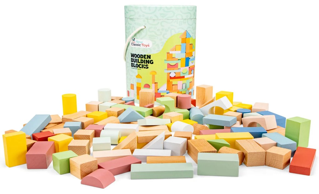 Drevené stavebné kocky - 100 ks