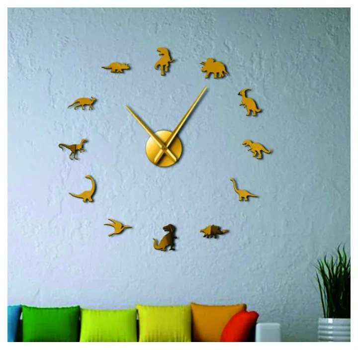 Zrkadlové nástenné hodiny veľké  dinosauri l SENTOP 12SZ067