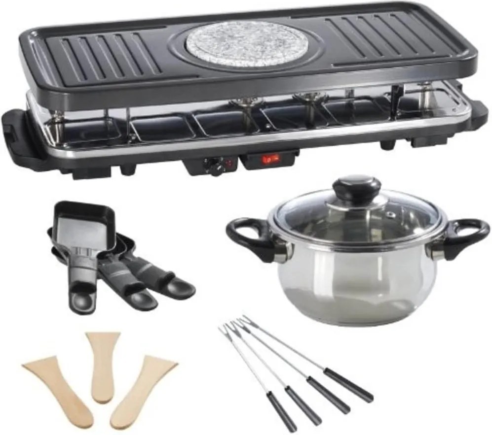 Set Raclette a fondue pro 12 lidí GOURMETmaxx