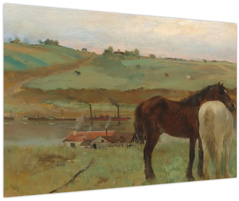 Obraz - Edgar Degas, Horses in a Meadow, reprodukcia (90x60 cm)