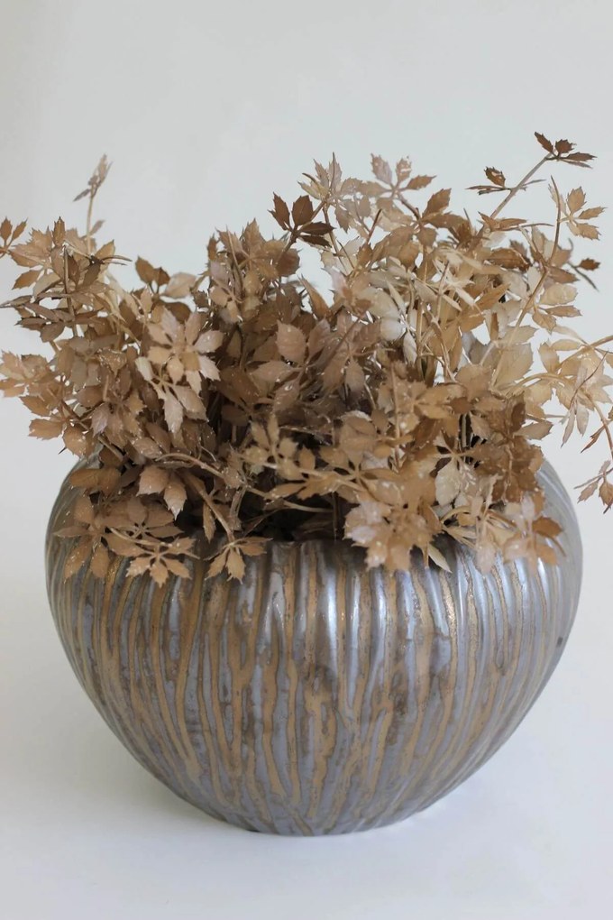 Hnedo zlatý keramický kvetináč 25cm