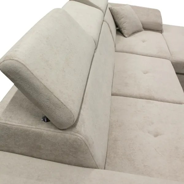 Rozkladacia rohová sedacia súprava s úložným priestorom do L CASTELO pravá sivá