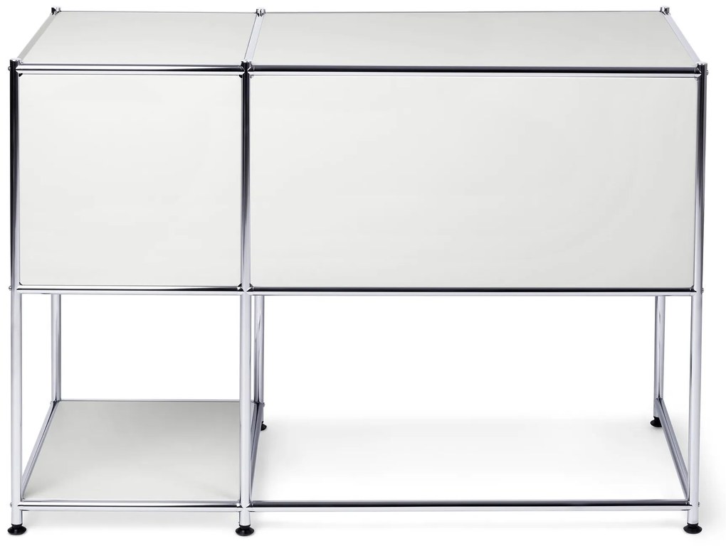 Kovový písací stôl »CN3« s výklopnými dvierkami, biely