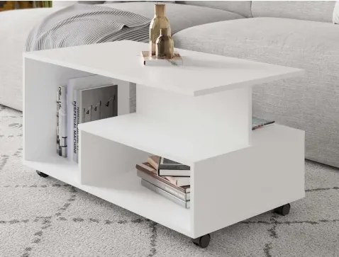 Konferenčný stolík na kolieskach Astor, biely%