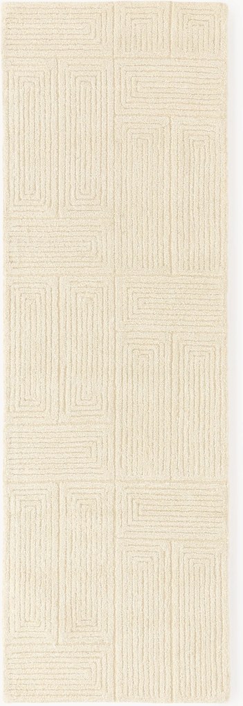 Ručne tuftovaný vlnený behúň s geometrickým vzorom Alexia