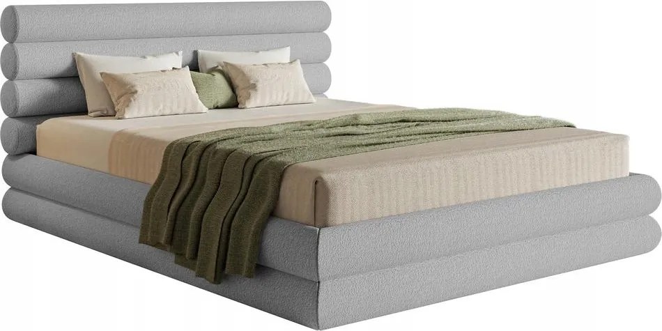 Manželská posteľ 180 cm Buffalo (rošt úl. priest.) (svetlosivá čierna)