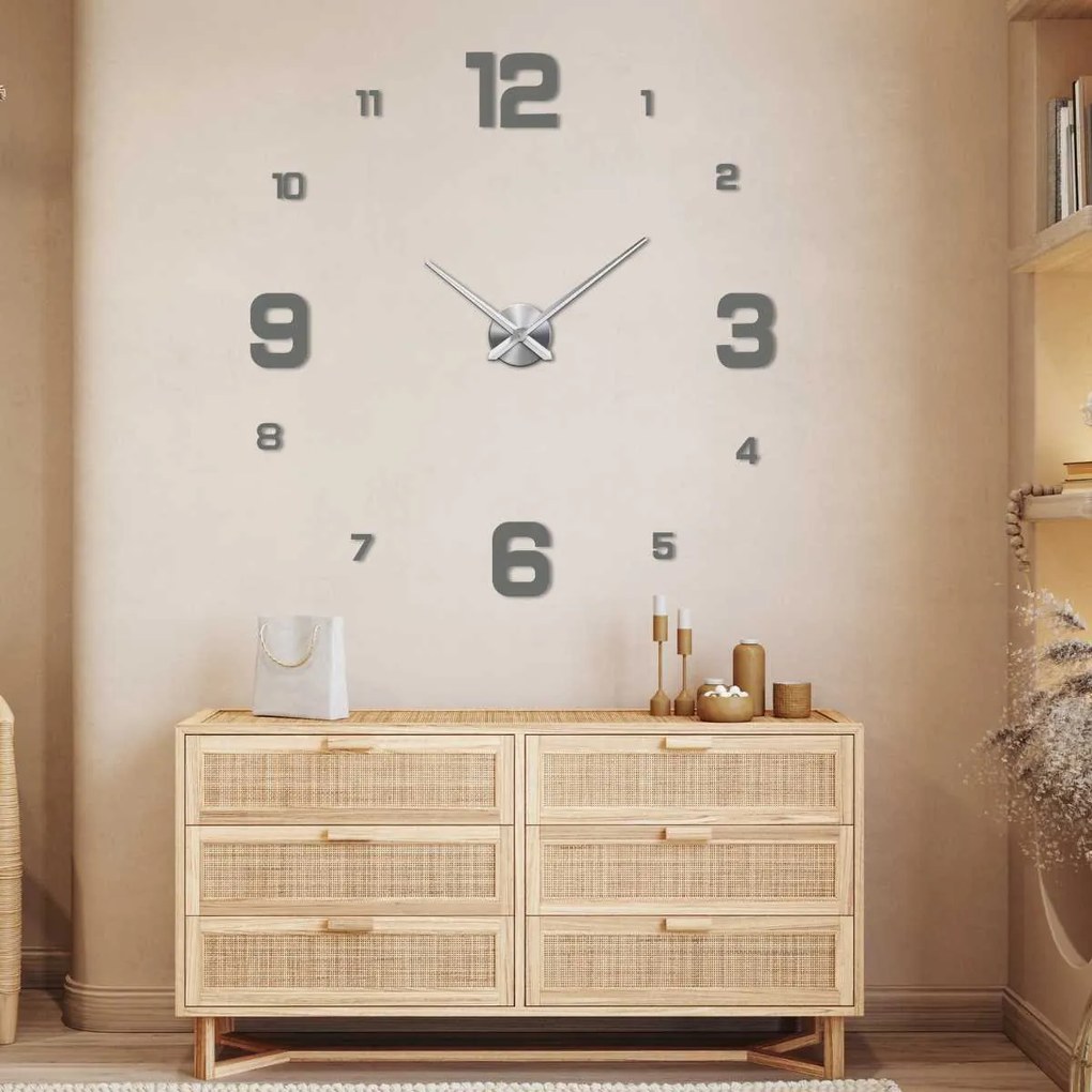 Moderné nástenné hodiny | DESIRE: Zrkadlo SILVER Farba čierna RAL 9005 80 cm 3281-103981 12S005