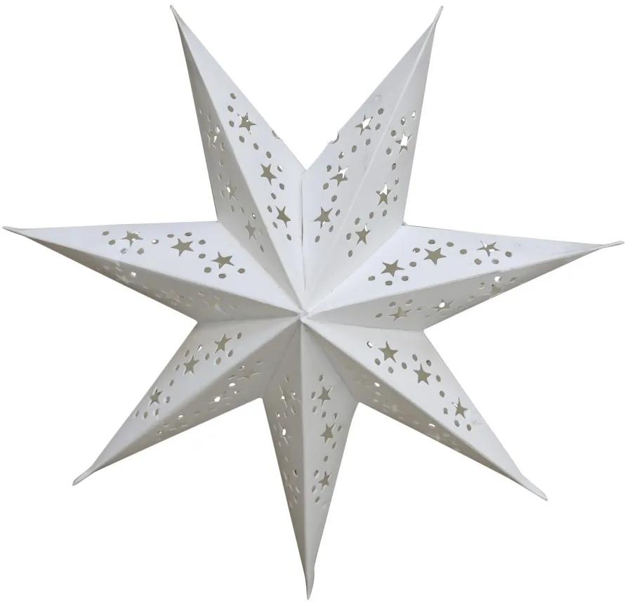 Biela papierová hviezda Vintage - 22 cm