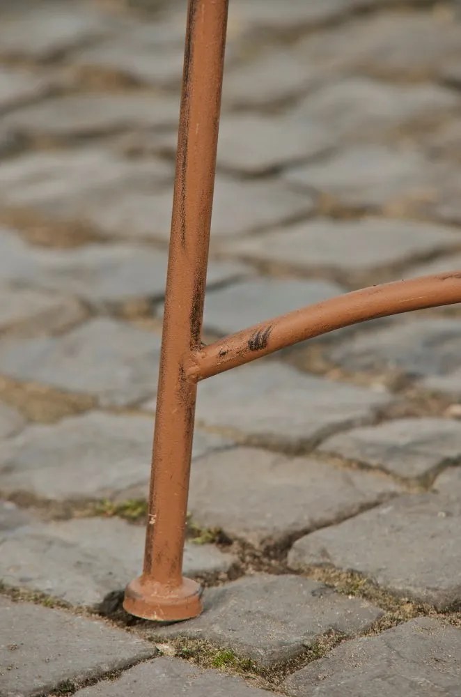 Rustikálna kovová lavička Tar - Hnedá antik