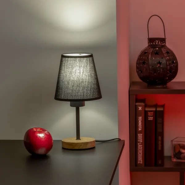 Brilagi - Stolná lampa NUBILA WOOD 1xE27/25W/230V dub/čierna