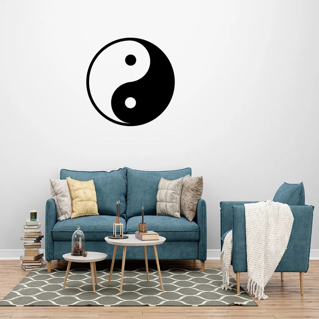Veselá Stena Samolepka Jin Jang Farba: bílá, Veľkosť: 80 x 80 cm