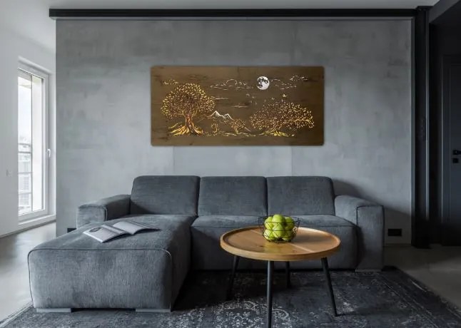 Svietiaci obraz na stenu Štyri stromy