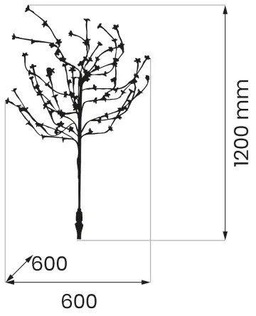 LED RGBW Solárne svietidlo TREE LED/0,1W/1,2V 600 mAh IP44 hnedá