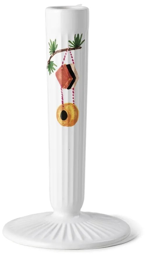 Biely keramický vianočný svietnik Kähler Design Hammershøi, výška 16 cm