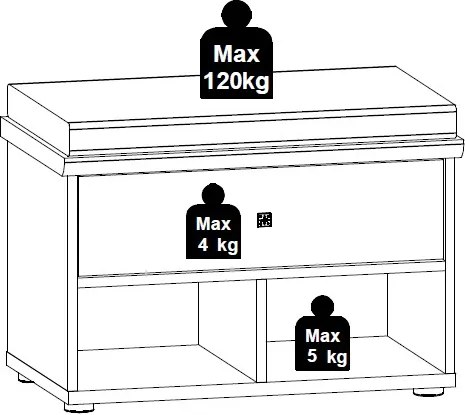 Predsieňová lavica/botník Bonanza, vintage optika