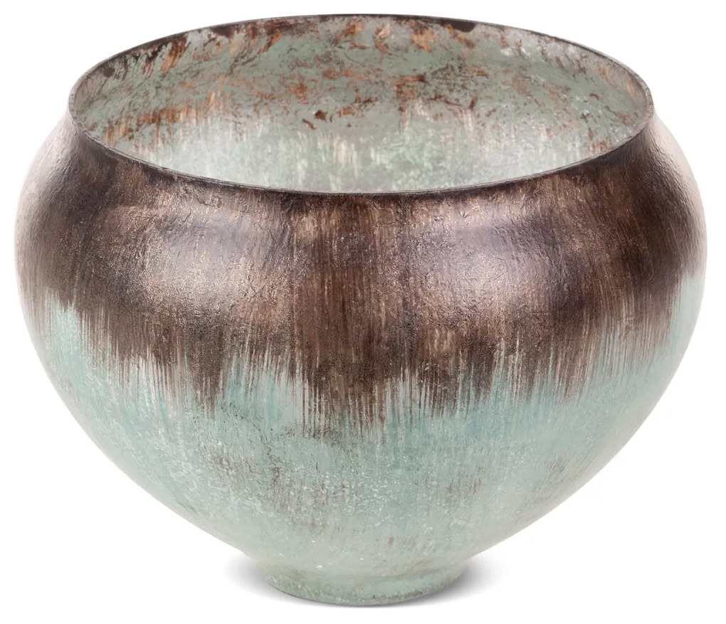 DEKORAČNÁ SKLENENÁ MISKA ABRIL (01) (FI) 18X14 CM TYRKYSOVÁ