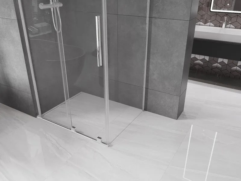 Mexen Velar L, sprchový kút s posuvnými dverami 110 x 75 cm, 8mm číre sklo, chrómová, 871-110-075-03-01