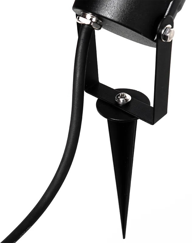 Sada 3 záhradných bodových svetiel čiernych vrátane kábla a zástrčky IP65 - Done