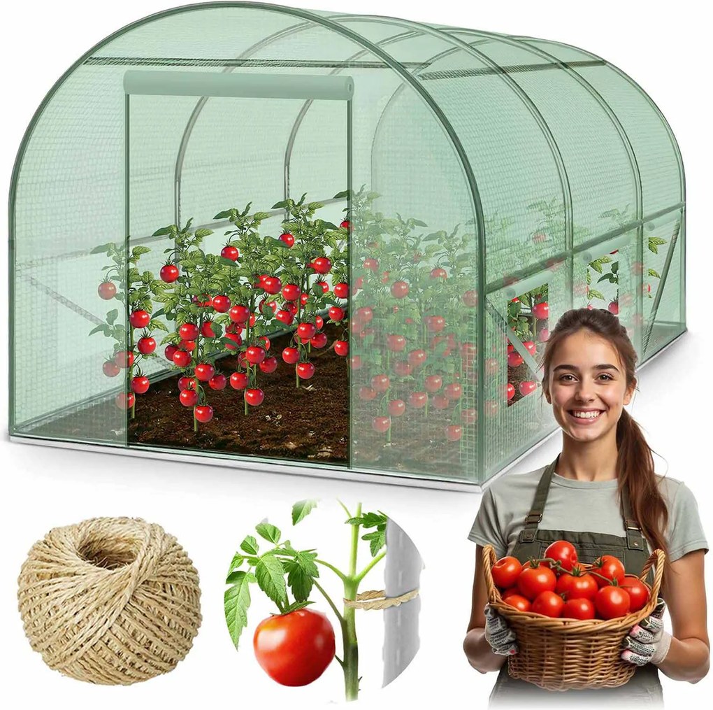Záhradný tunelový skleník 3 × 2 m (6 m²) PLONOS 4910-C